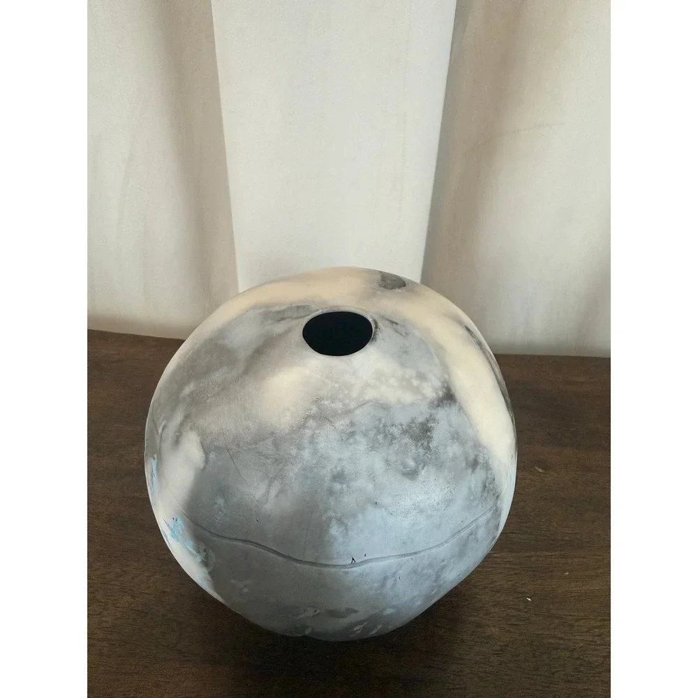 Original Will‎ Johnson Signed Navajo Pottery Vase Gray Blue 7
